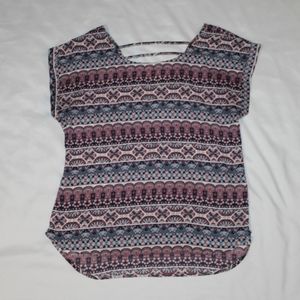 Pink Rose High Low Blouse Top S